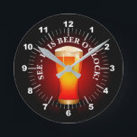 Horloge Ronde Est Bière O'Horloge Temps Boire Bière Boire Boisso<br><div class="desc">C'est toujours Beer O'Clock avec cette horloge - Voir d'autres cadeaux pour hommes dans le magasin.</div>