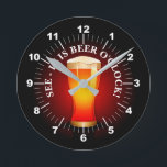 Horloge Ronde Est Bière O'Horloge Temps Boire Bière Boire Boisso<br><div class="desc">C'est toujours Beer O'Clock avec cette horloge - Voir d'autres cadeaux pour hommes dans le magasin.</div>