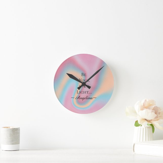Horloge Ronde Esthétique holographique (Maison)