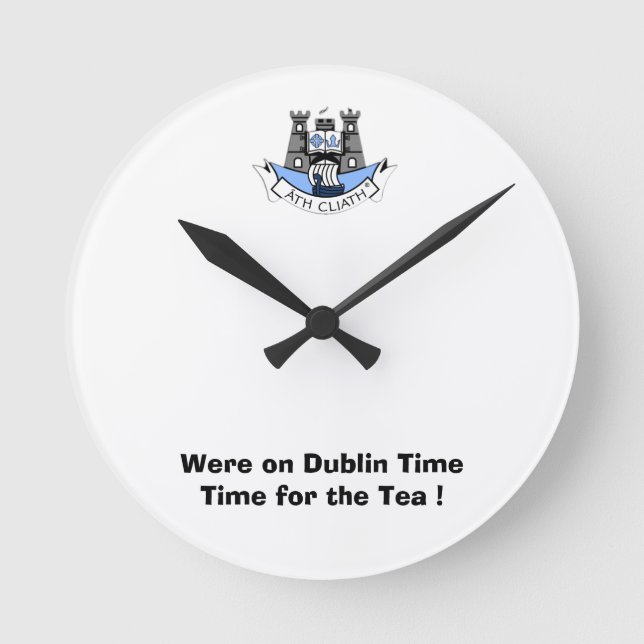 Horloge Ronde Étaient à l'heure de Dublin pour un Cuppa. (Recto)