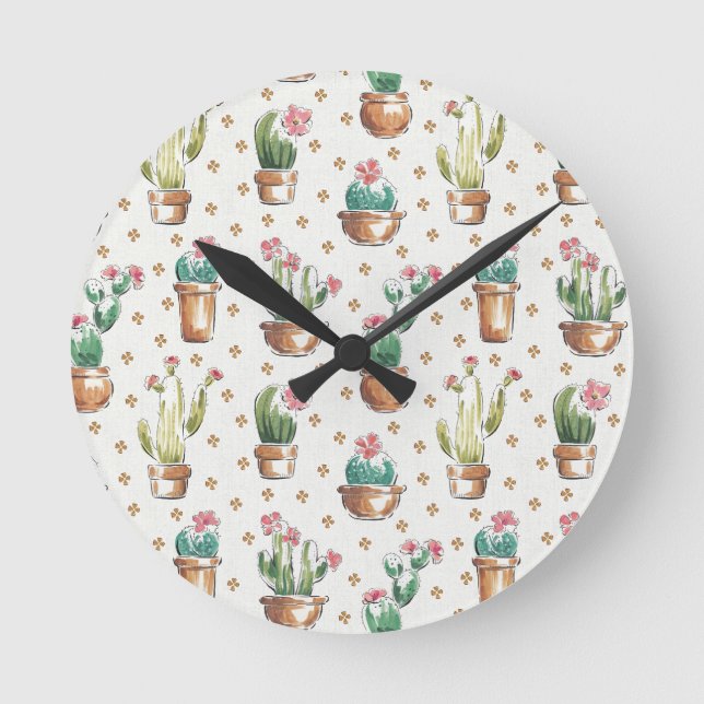 Horloge Ronde Étape de fleur du désert | Blossom Motif (Recto)