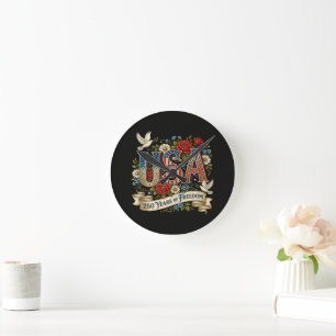 Horloge Ronde États-Unis  Amérique 1776-2026 250 Ans de Liberté