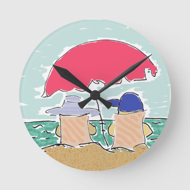 Horloge Ronde Été plage (Recto)