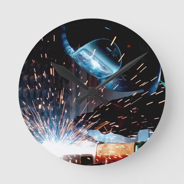 Horloge Ronde Étincelles de soudage (Recto)