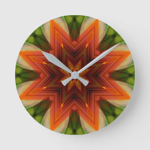Horloge Ronde Étoile fantastique avec une bordure