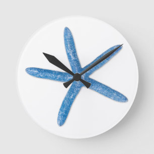 Horloge Ronde Étoiles de mer bleues