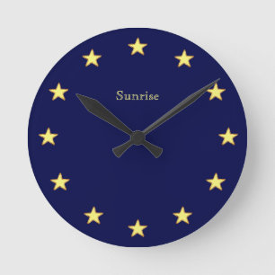 Horloge Ronde Étoiles élégantes sur fond bleu marine