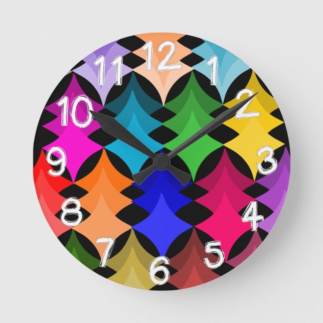 Horloge Ronde Étoiles modernes du milieu du siècle (Recto)