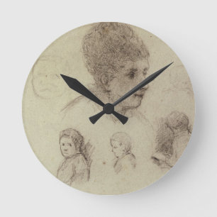 Horloge Ronde Étude de Paul Gauguin   des têtes, 1884 (craie
