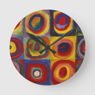 Horloge Ronde Étude des couleurs des cercles Carré