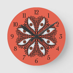 Horloge Ronde Evil eyes weird red trippy round clock