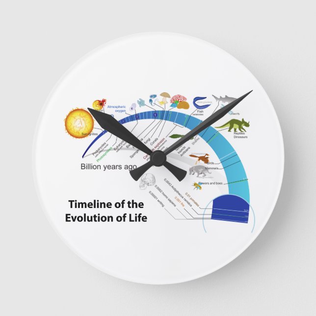 Horloge Ronde Évolution de la vie sur Terre Diagramme chronologi (Recto)