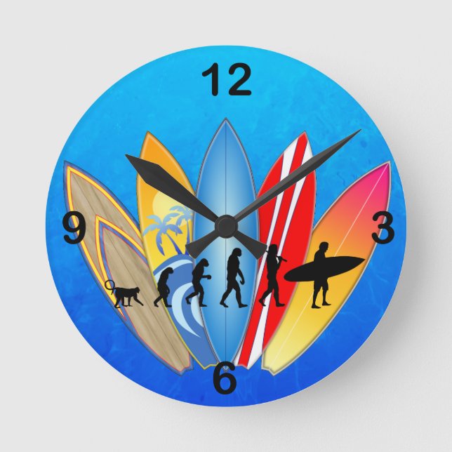 Horloge Ronde Évolution du surf (Recto)