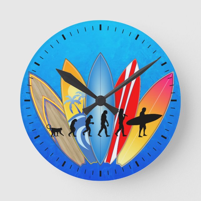 Horloge Ronde Évolution du surf (Recto)