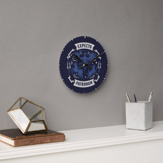 Horloge Ronde Expecto Patronum Graphique Silhouette Vintage