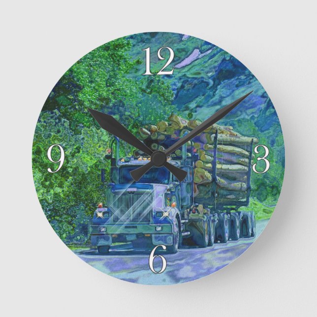 Horloge Ronde Exploitation forestière Camion Bois de transport (Recto)