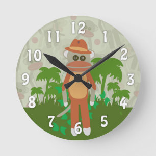 Horloge Ronde Explorateur de l'aventure de la jungle Dessin anim
