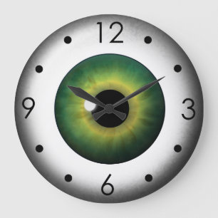 Horloge Ronde Eyball Vert Ii Oeil Personnalisé Grande Arrondiss