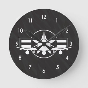 Horloge Ronde F-4 Phantom II Military Fighter Jet Airplane