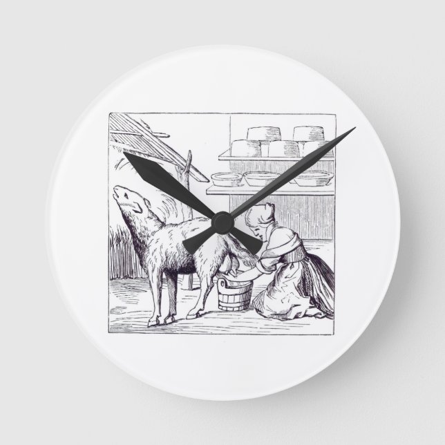 Horloge Ronde Fabrication de fromages en Suisse, après bois (Recto)