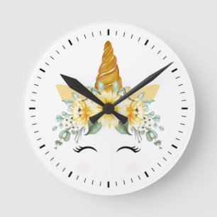 Horloge Ronde Face de licorne