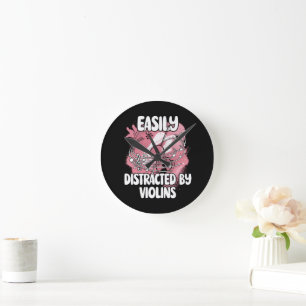 Horloge Ronde Facilement Distrait Par Les Violons