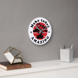 Horloge Ronde Faire aujourd'hui l'arbre Bonsai Extraordinaire