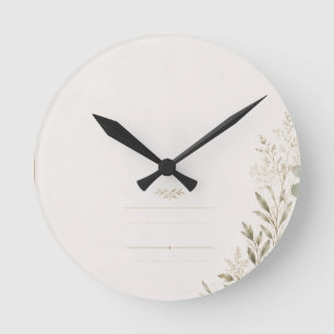 Horloge Ronde Faire-part de mariage européen en vert olive