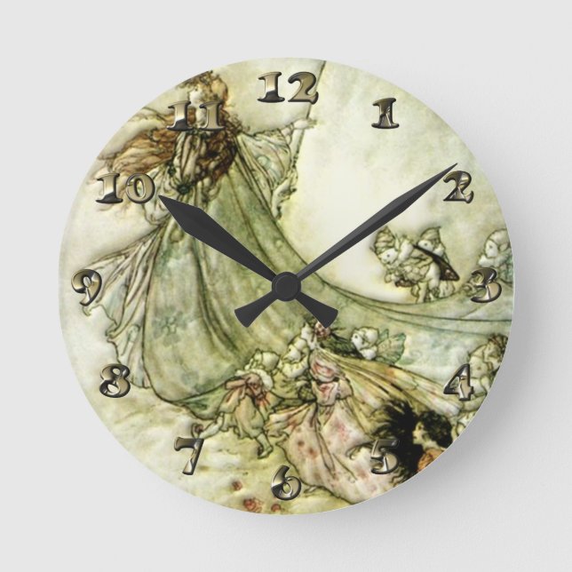 Horloge Ronde Fairies Away - Arthur Rackham (Recto)