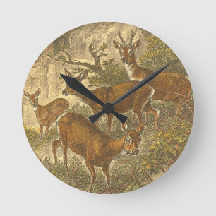 Horloge Ronde Famille des oeufs de poisson - cerfs communs dans