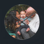 Horloge Ronde Famille personnalisée à deux faces<br><div class="desc">Carte personnalisée 2 Photo double face - Famille personnalisée Horloge ronde</div>