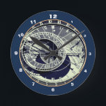 Horloge Ronde Famous Orloj & Astronomical Clock Prague / Czechia<br><div class="desc">WALL CLOCK: Prague & famous Astronomical Clock - part of Prague's clock tower called "Orloj" located in a heart of the Old Town Square. Vintage fashion design featuring antique coloured print technique. Zodiac signs ring near the center,  with sun & moon orbiting. Original Photography/Art/Design by work4dream.</div>