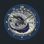 Horloge Ronde Famous Orloj & Astronomical Clock Prague / Czechia<br><div class="desc">WALL CLOCK: Prague & famous Astronomical Clock - part of Prague's clock tower called "Orloj" located in a heart of the Old Town Square. Vintage fashion design featuring antique coloured print technique. Zodiac signs ring near the center,  with sun & moon orbiting. Original Photography/Art/Design by work4dream.</div>
