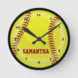 Horloge Ronde Fan du base-ball