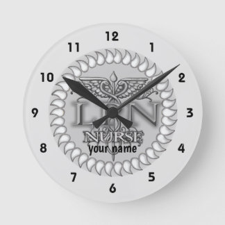 Horloge Ronde Fancy Caduceus LPN infirmière