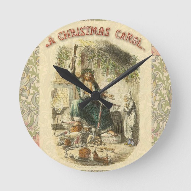 Horloge Ronde Fantôme de Noël Présent Scrooge (Recto)