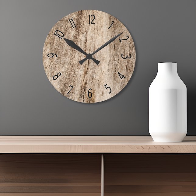 Horloge Ronde Faux Bois Vieux (Créateur téléchargé)