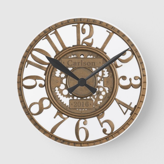 Horloge Ronde Faux métal à engrenage ouvert conception personnal (Recto)