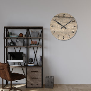 Horloge Ronde Faux Vieux Baril En Bois