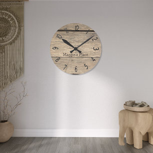 Horloge Ronde Faux Vieux tonneau en bois ・ Personnalisé