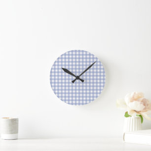 Horloge Ronde Faye et Lauren Blue En vichy