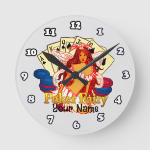 Horloge Ronde Fée du Poker