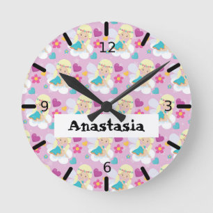 Horloge Ronde Fée florale