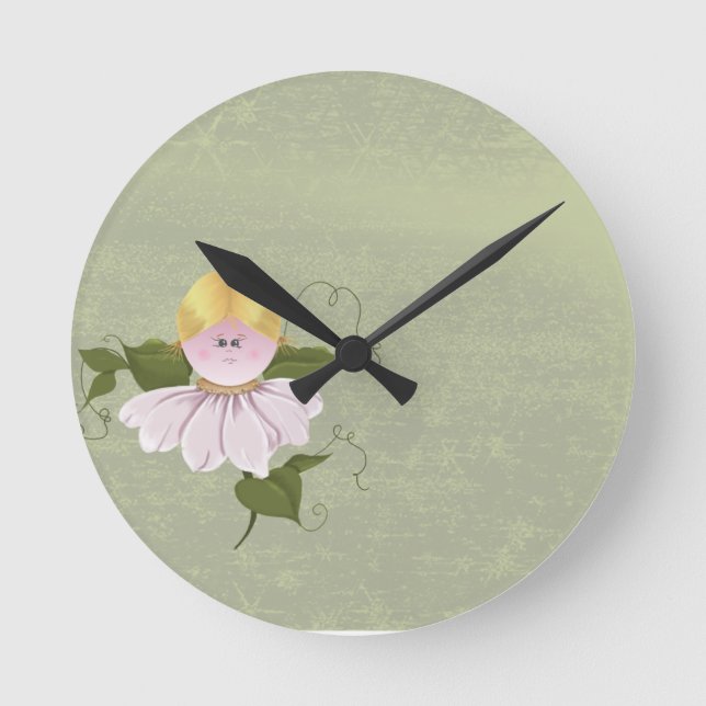 Horloge Ronde Fée mignonne ou Pixie (Recto)