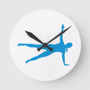 Horloge Ronde Femme de Pilates de yoga