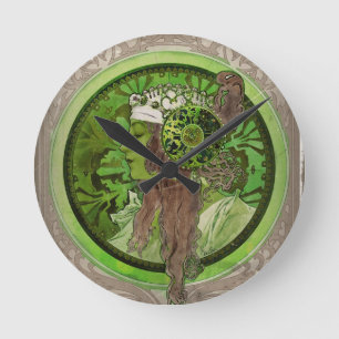 Horloge Ronde Femme en vert - LAURIER