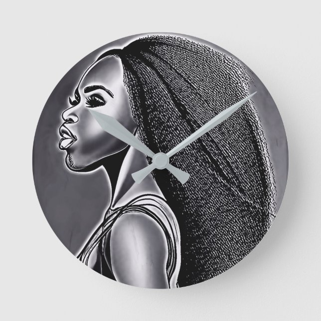Horloge Ronde Femme noire. (Recto)