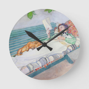 Horloge Ronde Femme se trouvant sur un banc, 1913 (la semaine