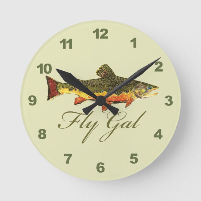 Horloge Ronde Femmes de pêche à la mouche (Recto)