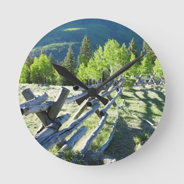 Horloge Ronde Fenceline en bois (Recto)